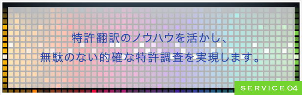 特許翻訳のノウハウを活かし、無駄のない的確な特許調査を実現します。
